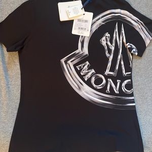 Womens black Moncler Girocollo t-shirt , size Large (New)